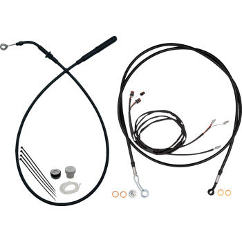 FAT BAGGERS INC. EZ Install Kit - 13"/14" Handlebars - Upper Clutch - Full Length - Black 219014-B