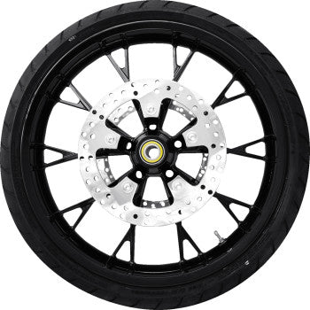 COASTAL MOTO Marlin Front Wheel - Solid Black (21") | Rotors (11.8") | Dunlop AE2 Tire (130/60B21) PKG2-MAR213SB-ABST