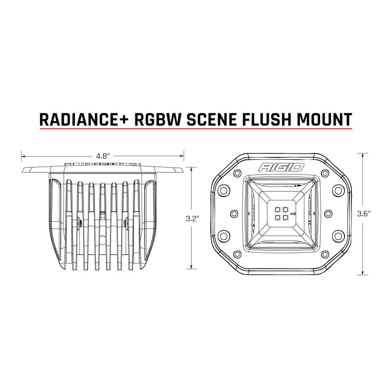 Rigid Industries Radiance+ Scene RGBW Flush Mount - Pair 682153