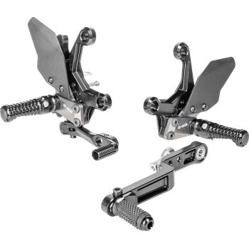 GILLES TOOLING Adjustable Rearset - AS31GT - Black - Suzuki GSX1300R Hayabusa 98-07 AS31-S03-B