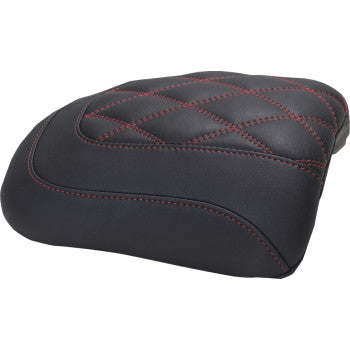 MUSTANG Padded Passenger Seat Cowl - Double Diamond - Dark Cherry Stitch - FLT/FLH '23-'25 88611DC