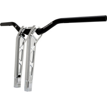 PERFORMANCE MACHINE (PM) Phatbar & Riser Kit - Internal Wiring/Gauge Mount Holes - 11-1/2" - Chrome 0208-2197M-CH