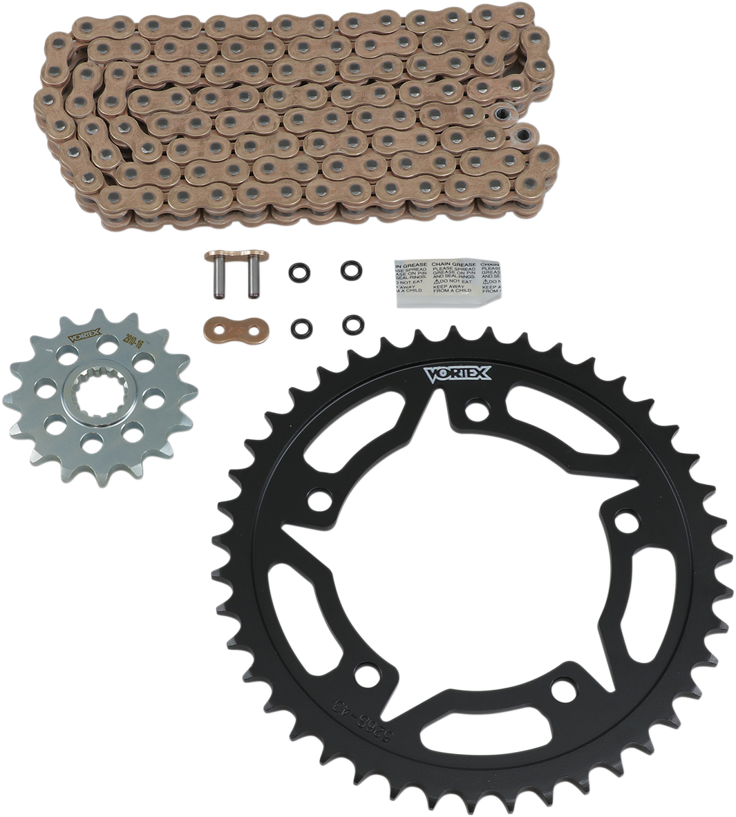 VORTEX Chain and Sprocket Kit - WSS - Gold - Suzuki GSX-R600 CKG5130