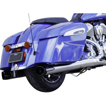 S&S CYCLE 4" Broadhead Slip-On Mufflers Slash Cut Chrome Indian Challenger 550-1076