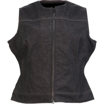 Z1R Women's Denim Vest - Black - Medium 2831-0108