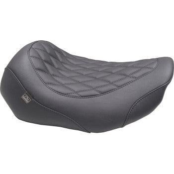 MUSTANG Wide Tripper™ Seat - Solo - Dark Brown/Black Stitching - FLT/FLH '23-'25 89503