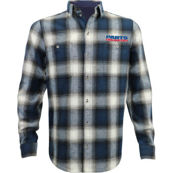 THROTTLE THREADS Parts Unlimited Flannel 25 Shirt - Blue/Black - 3XL PSU39ST61BL3R