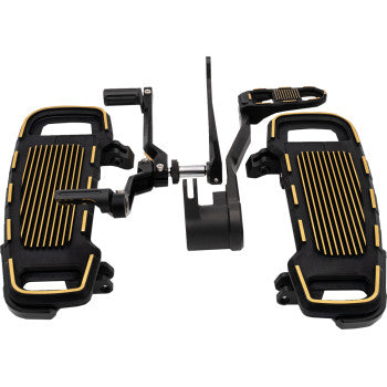 DRAG SPECIALTIES Floorboard Kit - Adjustable - Black/Gold 1623-0645