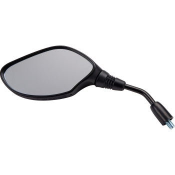 Parts Unlimited Mirror - Side View - Oval - Black - Left 96008