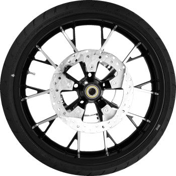COASTAL MOTO Marlin Front Wheel - Black Cut (21") | Rotors (11.8") | Dunlop AE2 Tire (130/60B21) PKG2-MAR213BC-ABST