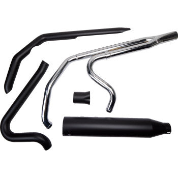 KHROME WERKS 2-into-1 Outlaw-SR Exhaust System - Black - Without End Cap - Twin Cam Touring 200785-SR