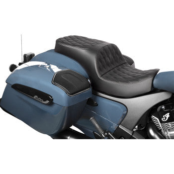 DRAG SPECIALTIES SEATS Freedom Seat - Vinyl/Solar Leather - Double Diamond Black Stitch - Challenger '20-'25/Chieftain '25 0810-2476