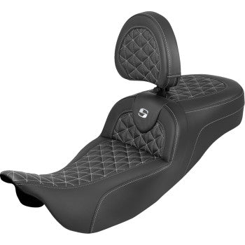 SADDLEMEN Seat Roadsofa Tri Gripper W/Db White Stitch 808-07B-211B6