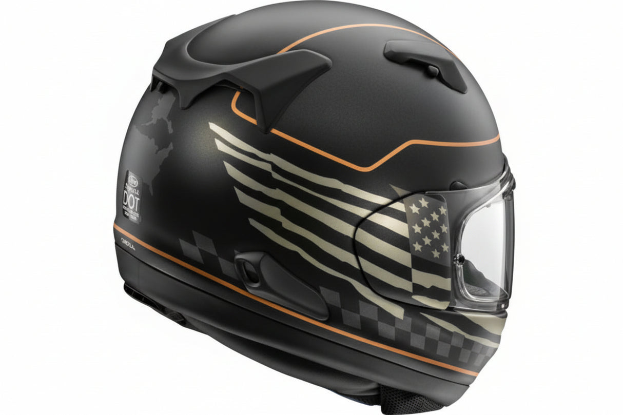 ARAI HELMETS - Signet-X US Flag Helmet Signet-X Helmet - US Flag - Black Frost - Small - 0101-18518
