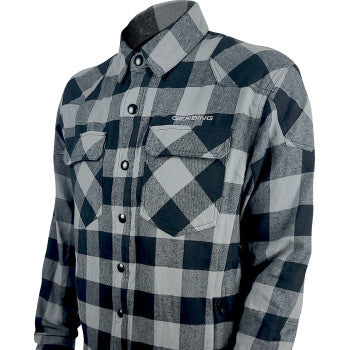 GERBING HEATED CLOTHING 7 V Battery Heated Flannel Shirt - Gray/Black - Medium GER7VFS-BG-M