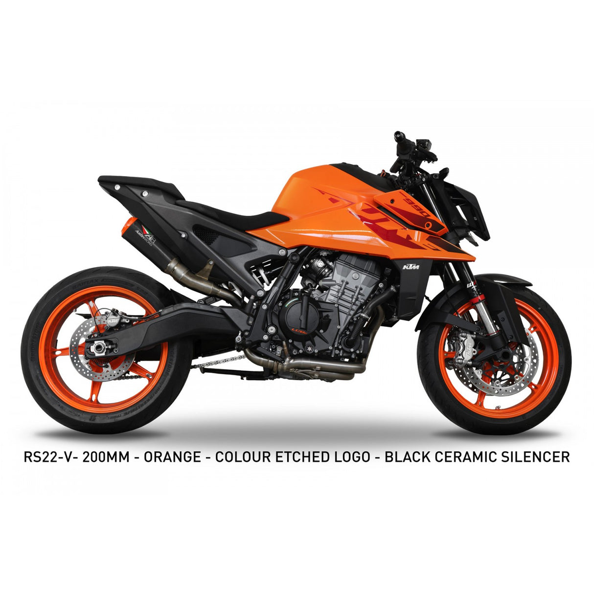Austin Racing RS22 140mm UNDERSEAT BOX DELETE dB COMPLIANT & RACE EXHAUST SYSTEM 2023 - 2025 KTM DUKE 990/R AUR54