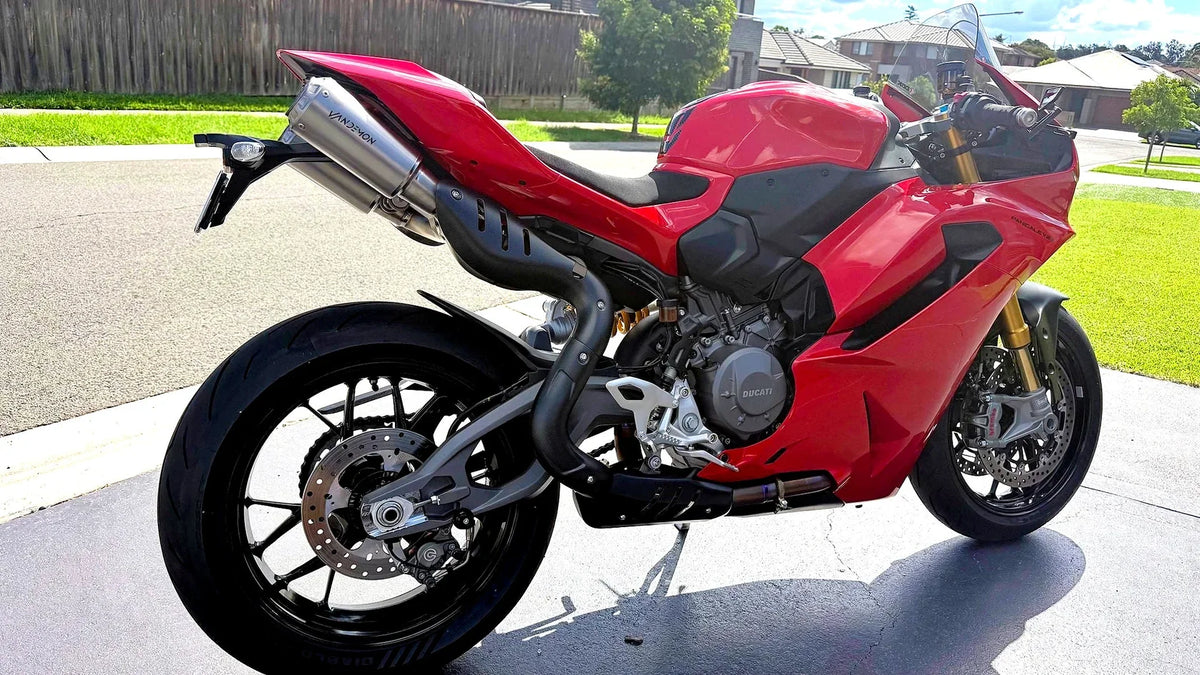 Vandemon 2025 Ducati Panigale V2 and V2S 890 Titanium High Mount Slip-On Exhaust DUCV2TIMESMUFHMB VA-170-2