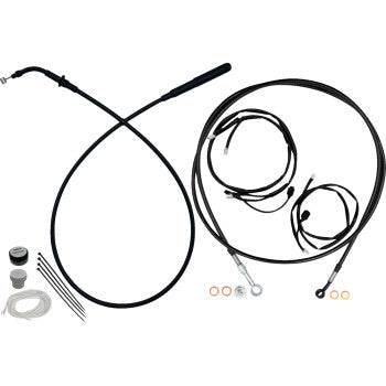 FAT BAGGERS INC. EZ Install Kit - 13"/14" Handlebars - Upper Clutch - Full Length - Black 249014-B