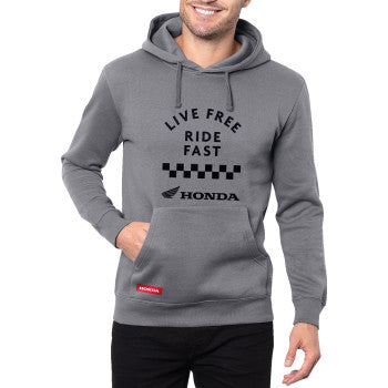HONDA APPAREL Honda Live Free Ride Fast Hoodie - Gray - XL LEM25S-M57-XL