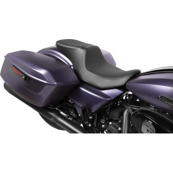 DRAG SPECIALTIES Predator 2-Up Seat - Solar Leather - Smooth - w/o Backrest - FLTR/FLHX '23-'24 0801-1951