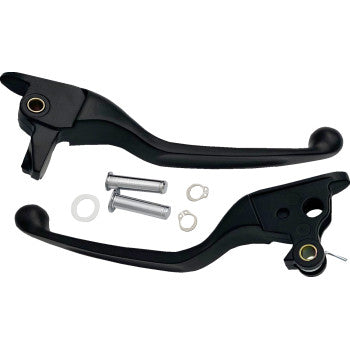 DRAG SPECIALTIES Lever Set - Narrow - Black 0610-2326