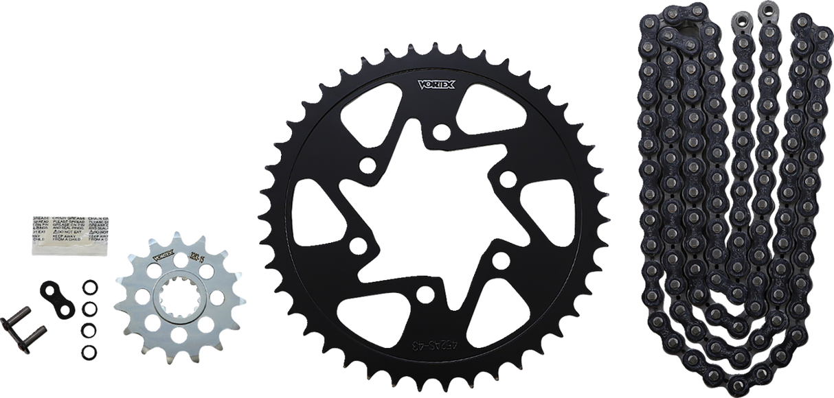 VORTEX Chain and Sprocket Kit - GFRS - Black - Kawasaki Ninja ZX-6R CK4103