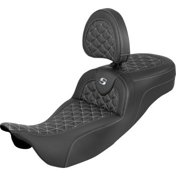 SADDLEMEN Seat Roadsofa Tri Gripper W/Db Silver Stitch 808-07B-211B5