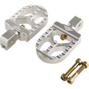 JOKER MACHINE Serrated Footpegs - Silver- Short 08-57-8