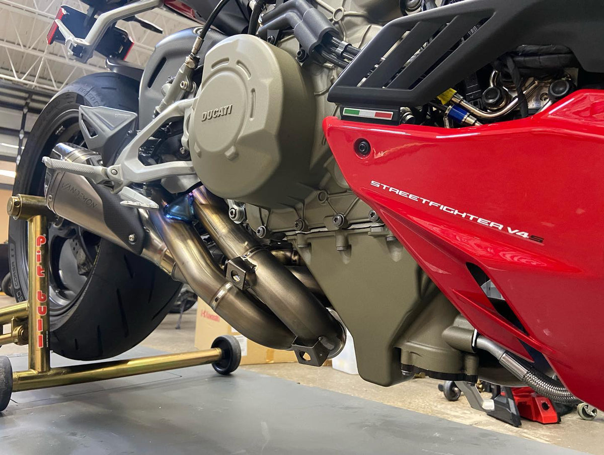 Vandemon Ducati V4 / V4R Panigale & Streetfighter Full Titanium Exhaust system 2023-2024 SKU: DUCV4TIEXHSYSNC VA-44