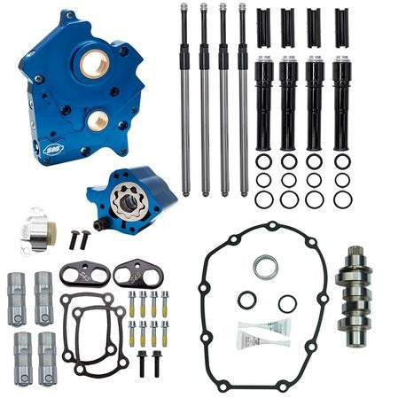 S&S CYCLE Cam Chest Kit with Plate Chain Drive - Oil Cooled - 475 Cam - Black Pushrods 2017-up M8 Models 310-1012B