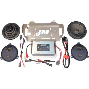 J & M 400 W 2-Channel Amplifier/Speaker Kit - '14-'23 FLHX/FLHTK/FLHCUTG RKT6-400HC14