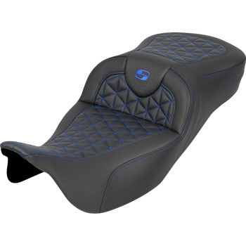 SADDLEMEN Seat Roadsofa Tri Gripper Ext Rch Blue Stitch 808-07B-21101