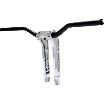 PERFORMANCE MACHINE (PM) Phatbar & Riser Kit - Internal Wiring/Gauge Mount Holes - 11-1/2" - Chrome 0208-2197M-CH