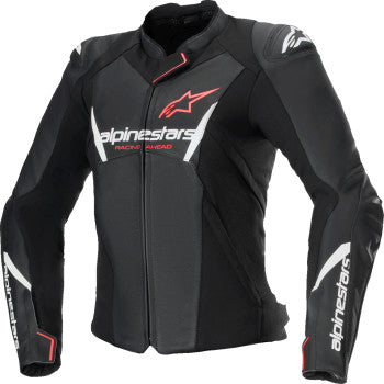 ALPINESTARS Stella Faster v3 Leather Jacket - Black/White Fluo/Coral - US 2 / EU 38 3113625-1781-38