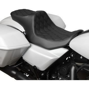 DRAG SPECIALTIES Predator III 2-Up Seat - Double Diamond - Black Stitching - FLT/FLH '23-'24 0801-1931