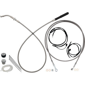 FAT BAGGERS INC. EZ Install Kit - 16" Handlebars - Upper Clutch - Full Length - Braided Stainless Steel 249016