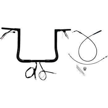 FAT BAGGERS INC. 1-1/4" EZ Install Flat Top Handlebar - 14" - Black 749014-B