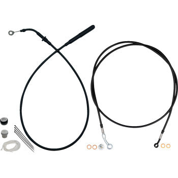 FAT BAGGERS INC. EZ Install Kit - 14" Handlebars - Upper Clutch - Full Length - Black 219914-B