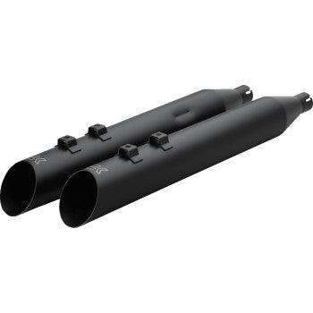 KHROME WERKS Slip-On Slash Up Muffler - 4" - Trike/Twin Cam - Black 40FSL-1021-BLK