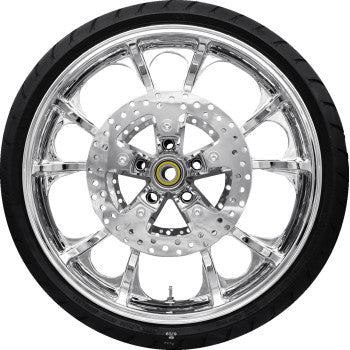 COASTAL MOTO Largo Front Wheel - Chrome (21") | Rotors (11.8") | Dunlop AE2 Tire (130/60B21) PKG2-LGO213CH-ABST