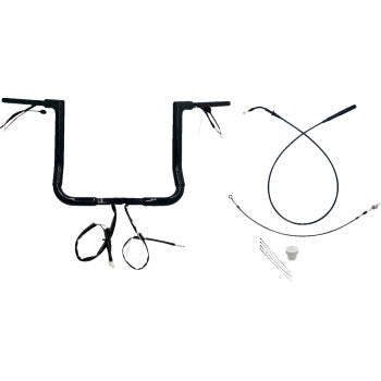 FAT BAGGERS INC. 1-1/2" EZ Install Flat Top Handlebar - 14" - Black 649014-B