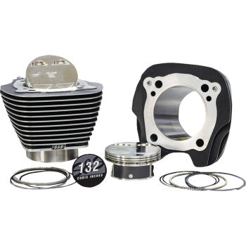 S&S CYCLE 132" Big-Bore Kit - 4.5" Stroke - Black Granite/Highlighted - M8 910-0847