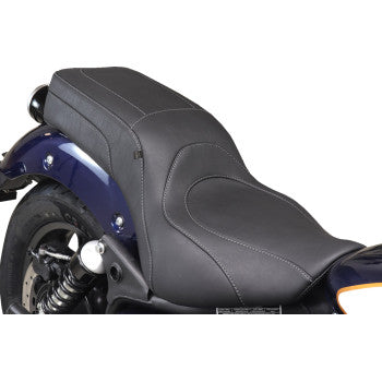 MUSTANG Squareback 2-Up Seat - Black w/ Steel Stitch - Royal Enfield '24 88600ST