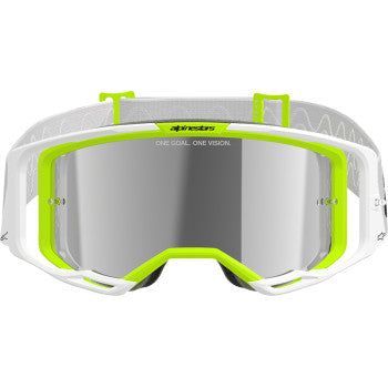 ALPINESTARS GOGGLES Goggle Vision 8 Wrdmrk Wht/Ylw Fl/Mir Sil 5101325-2501