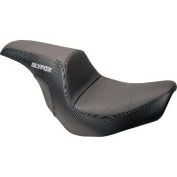 SLYFOX Slyfox Seat - Gray Logo - Smooth Vinyl - Carbon Fiber - FL '18-'24 0802-1590
