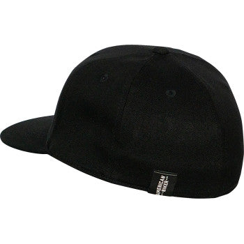 American Biker Handlebar Society Flexfit® Flatbrim Hat - Black - Small/Medium ABBHANDLEBAR05H12BKS