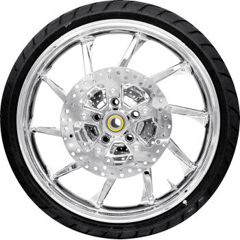 COASTAL MOTO Hurricane Front Wheel - Chrome (21") | Rotors (11.8") | Dunlop AE2 Tire (130/60B21) PKG2-HUR213CH-ABST