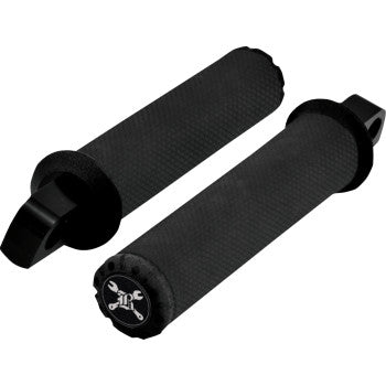 BURLY BRAND Grip Set Burly Hawk Dual Cable Billet Black Textured B16-1008TB