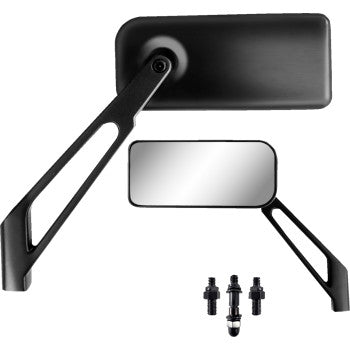 Parts Unlimited Mirror - X-Treme Designer - Side View - Rectangular - Black 98003 0640-1692