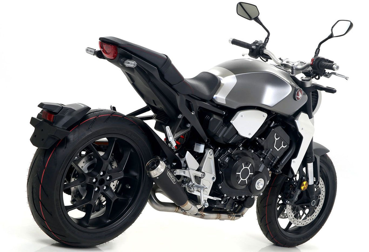 Arrow Honda Cb 1000r 18-19 Homologated Nichrom Dark Pro-Race Silencer With Welded Link Pipe Low Version For Original And Arrow Coll. 71882prn